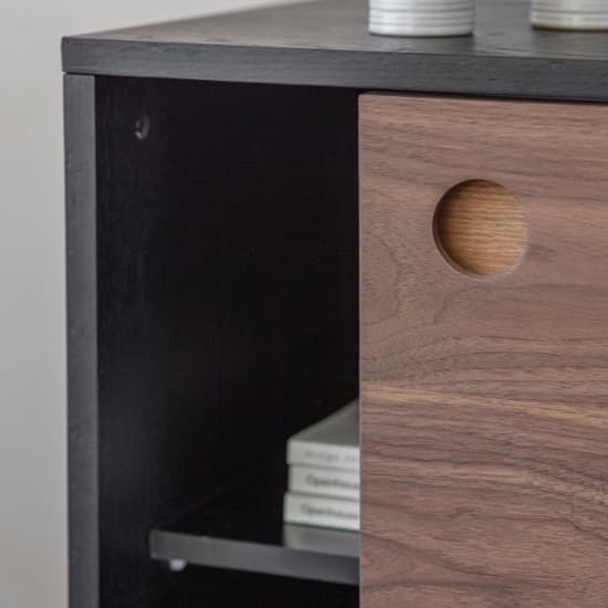 Busby Wooden Storage Cabinet With 2 Doors In Black And Walnut_3