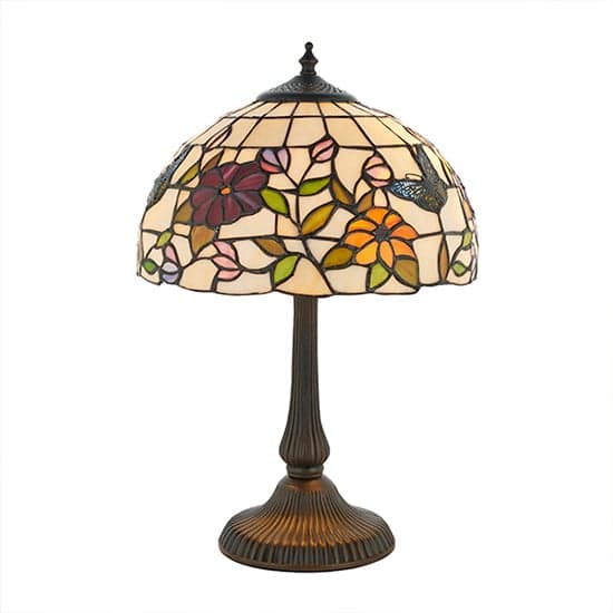 Butterfly Small Tiffany Art Glass Table Lamp In Dark Bronze_2
