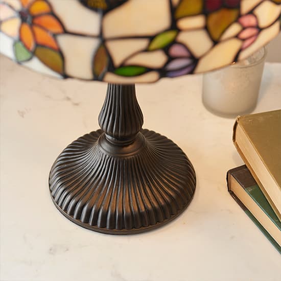 Butterfly Small Tiffany Art Glass Table Lamp In Dark Bronze_4