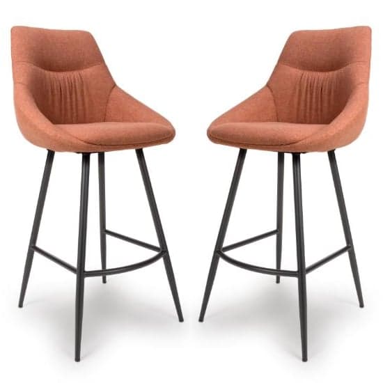 Buxton Brick Fabric Bar Chairs In Pair_1