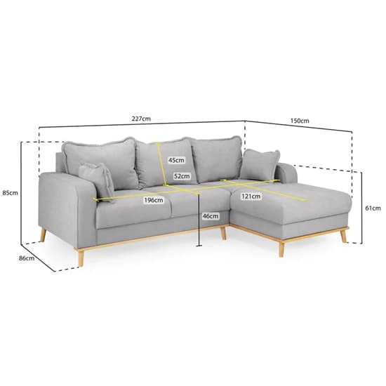 Buxton Fabric Right Hand Corner Sofa In Grey_4
