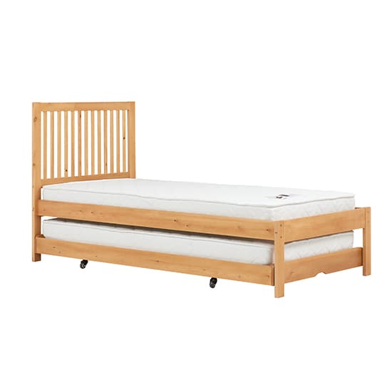 Buxton Rubberwood Single Bed With Guest Bed In Honey Pine_6