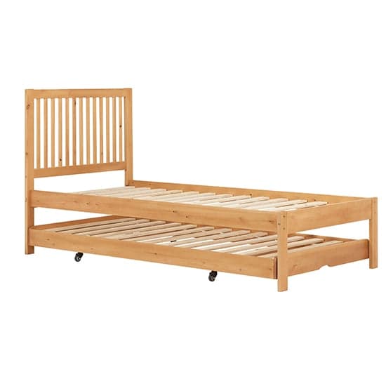 Buxton Rubberwood Single Bed With Guest Bed In Honey Pine_10