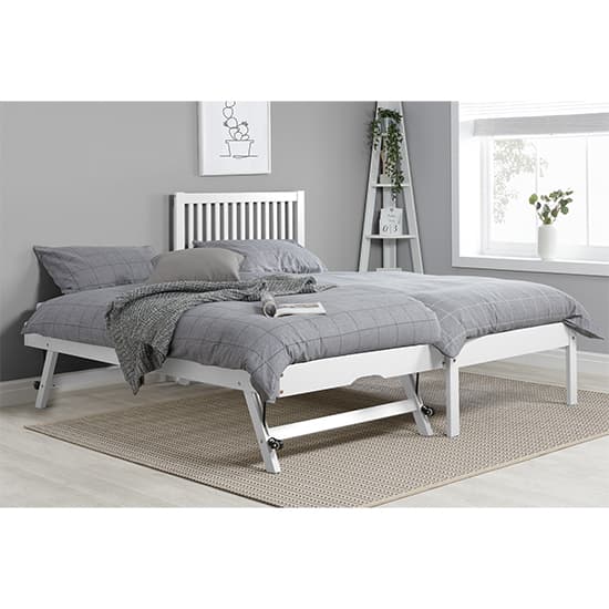 Buxton Rubberwood Single Bed With Guest Bed In White_2