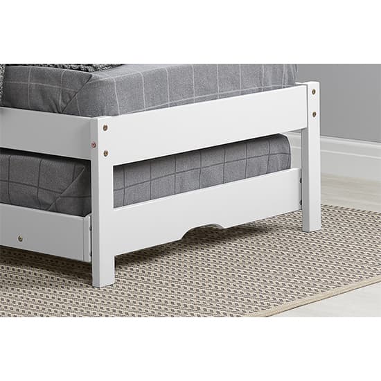 Buxton Rubberwood Single Bed With Guest Bed In White_4
