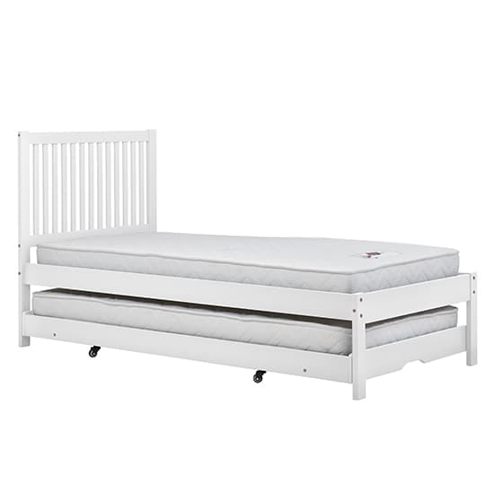 Buxton Rubberwood Single Bed With Guest Bed In White_5