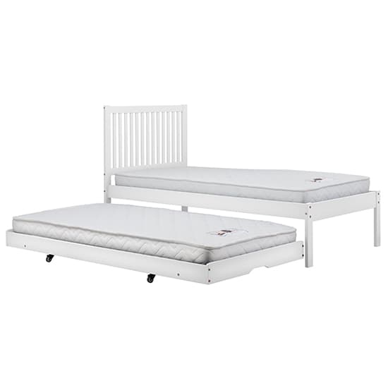 Buxton Rubberwood Single Bed With Guest Bed In White_6