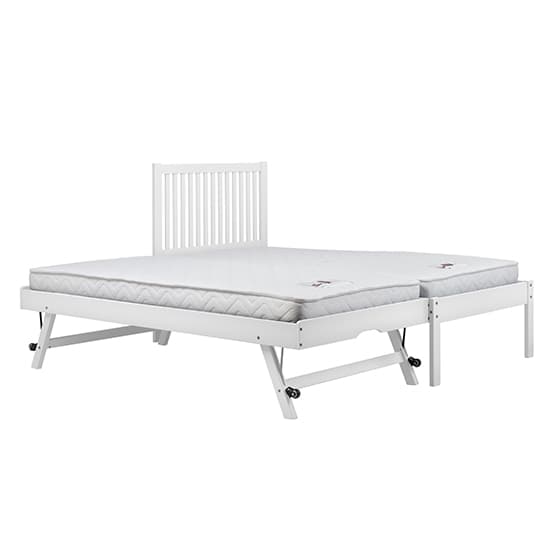 Buxton Rubberwood Single Bed With Guest Bed In White_7