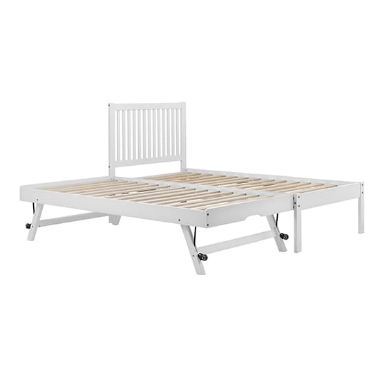 Buxton Rubberwood Single Bed With Guest Bed In White_8