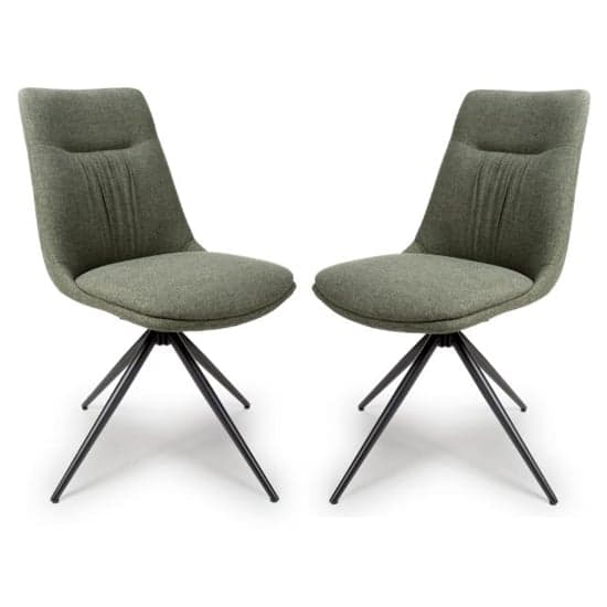 Buxton Swivel Sage Fabric Dining Chairs In Pair_1