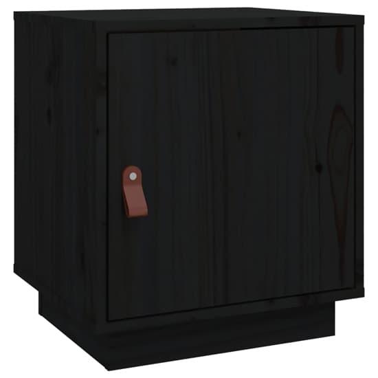 Byrne Pinewood Bedside Cabinet With 1 Door In Black_3