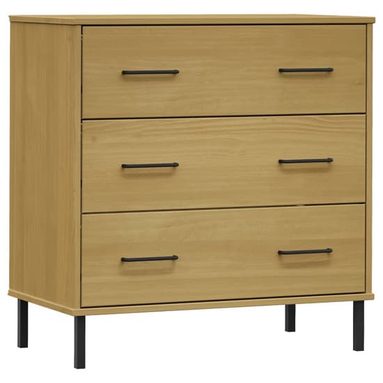 Byron Solid Pine Wood Chest Of 3 Drawers In Brown_2
