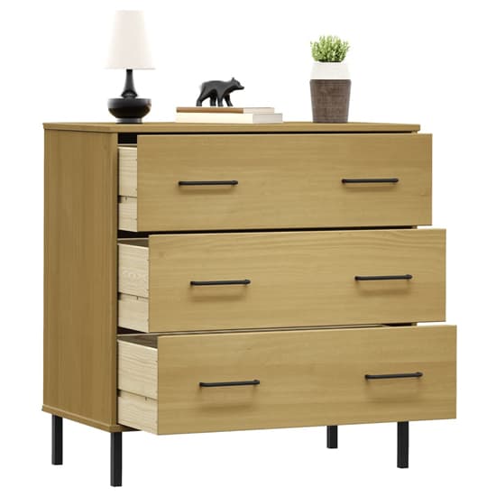 Byron Solid Pine Wood Chest Of 3 Drawers In Brown_3