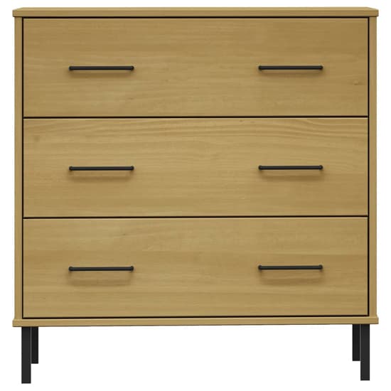 Byron Solid Pine Wood Chest Of 3 Drawers In Brown_4