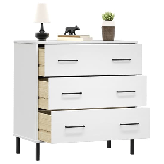 Byron Solid Pine Wood Chest Of 3 Drawers In White_3