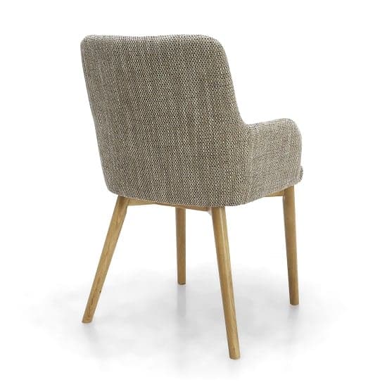 Saratov Tweed Oatmeal Fabric Dining Chairs In A Pair_2