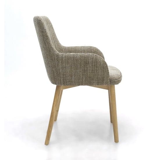 Saratov Tweed Oatmeal Fabric Dining Chairs In A Pair_4