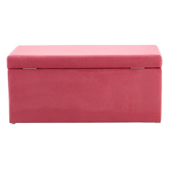 Cabane Kids Upholstered Velvet Ottoman In Pink_3