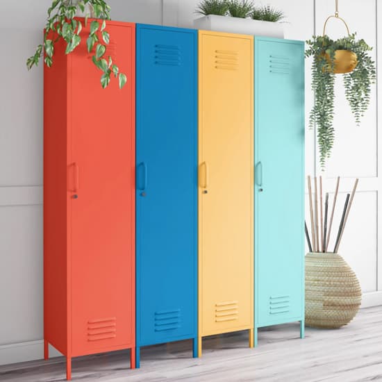 Cribbs Locker Metal Storage Cabinet With 1 Door In Orange_5