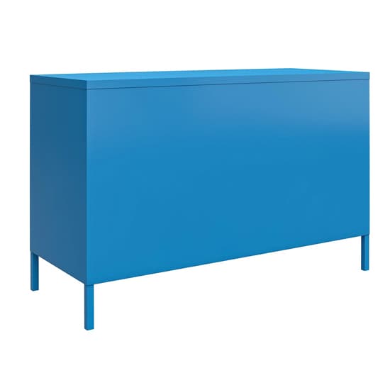 Caches Metal Locker Accent Cabinet With 2 Doors In Blue_6