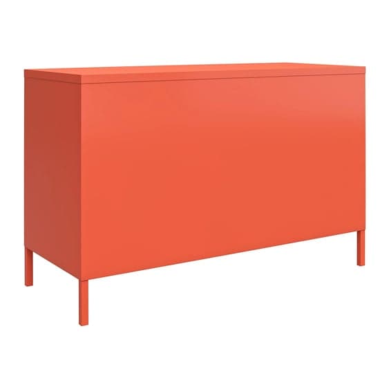 Caches Metal Locker Accent Cabinet With 2 Doors In Orange_6