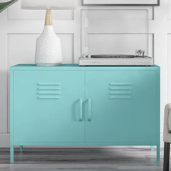 Caches Metal Locker Accent Cabinet With 2 Doors In Spearmint_2