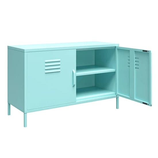 Caches Metal Locker Accent Cabinet With 2 Doors In Spearmint_4