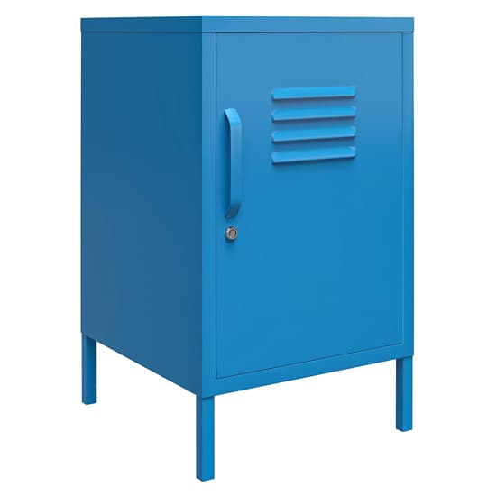 Caches Metal Locker End Table With 1 Door In Blue_3