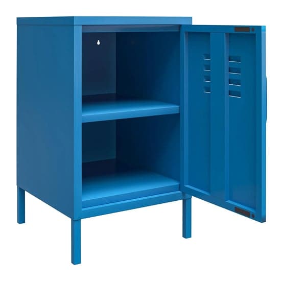Caches Metal Locker End Table With 1 Door In Blue_4