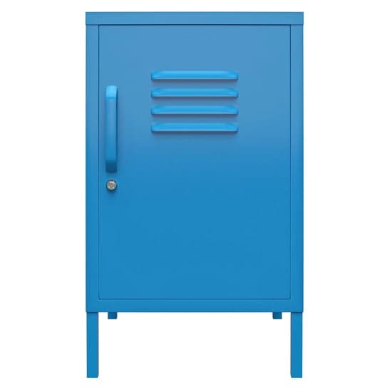 Caches Metal Locker End Table With 1 Door In Blue_5