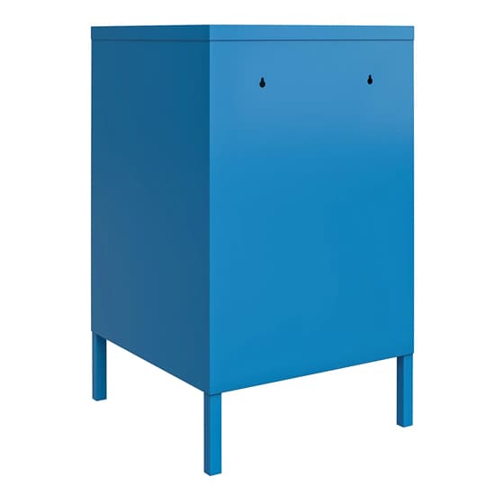 Caches Metal Locker End Table With 1 Door In Blue_6