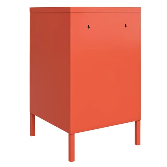 Caches Metal Locker End Table With 1 Door In Orange_6
