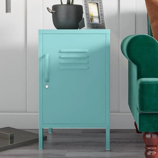 Caches Metal Locker End Table With 1 Door In Spearmint_2