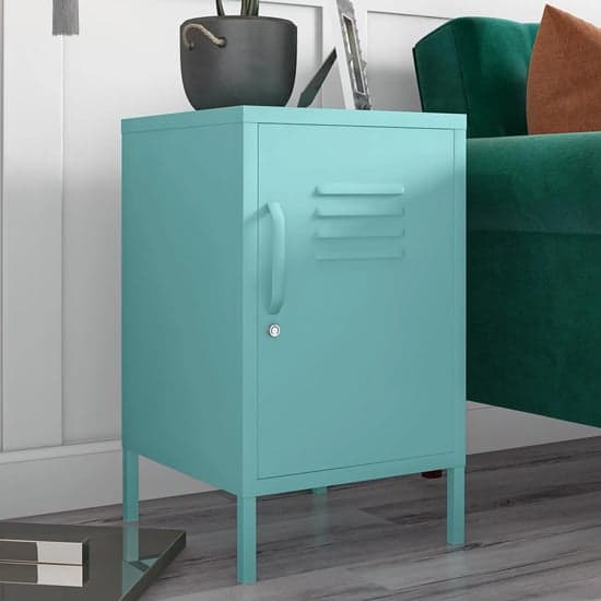 Caches Metal Locker End Table With 1 Door In Spearmint_1