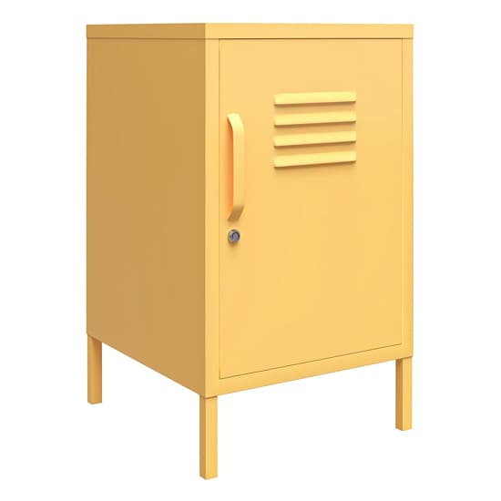 Caches Metal Locker End Table With 1 Door In Yellow_3