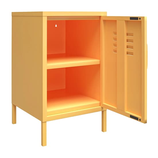 Caches Metal Locker End Table With 1 Door In Yellow_4