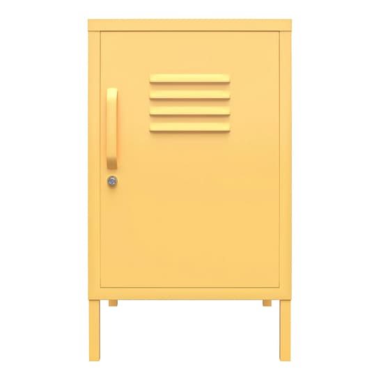 Caches Metal Locker End Table With 1 Door In Yellow_5