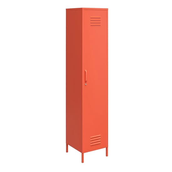 Caches Metal Locker Storage Cabinet With 1 Door In Orange_3