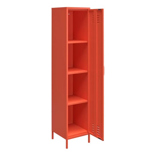 Caches Metal Locker Storage Cabinet With 1 Door In Orange_4