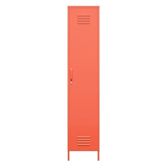 Caches Metal Locker Storage Cabinet With 1 Door In Orange_5