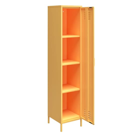 Caches Metal Locker Storage Cabinet With 1 Door In Yellow_4