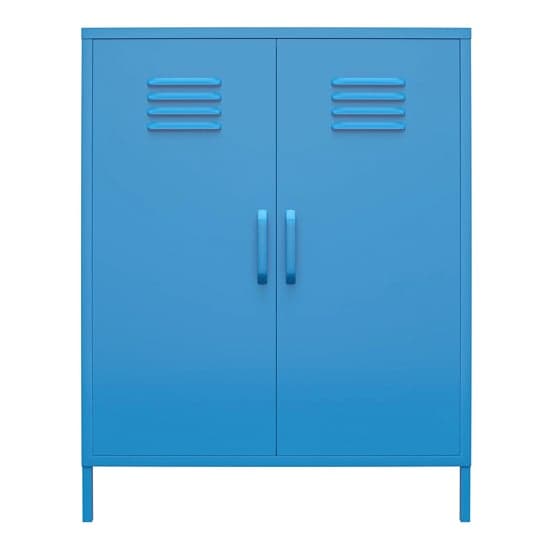 Caches Metal Locker Storage Cabinet With 2 Doors In Blue_5