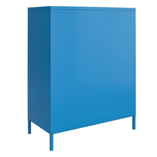 Caches Metal Locker Storage Cabinet With 2 Doors In Blue_6