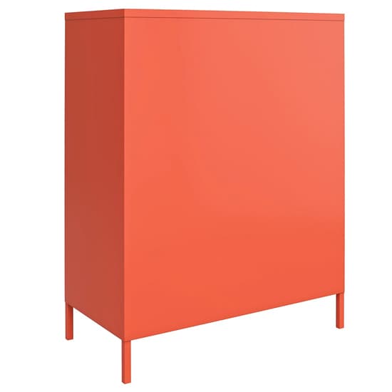 Caches Metal Locker Storage Cabinet With 2 Doors In Orange_6