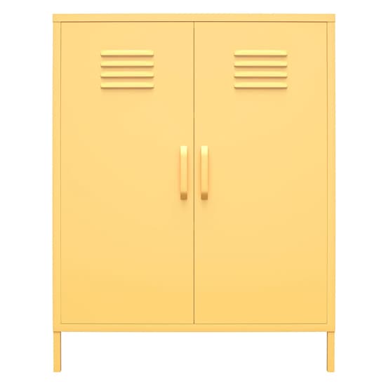Caches Metal Locker Storage Cabinet With 2 Doors In Yellow_5