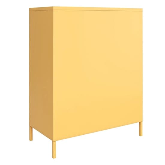 Caches Metal Locker Storage Cabinet With 2 Doors In Yellow_6