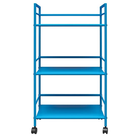 Caches Metal Rolling Drinks Trolley With 3 Shelves In Blue_3