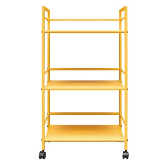 Caches Metal Rolling Drinks Trolley With 3 Shelves In Yellow_3