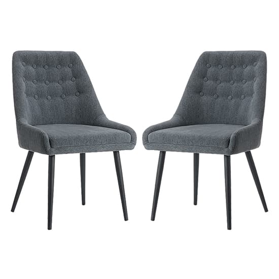 Cadao Grey Fabric Dining Chairs In Pair Furniture in Fashion