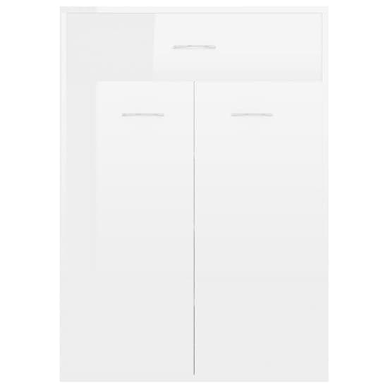 Cadao High Gloss Shoe Storage Cabinet With 2 Doors In White_5